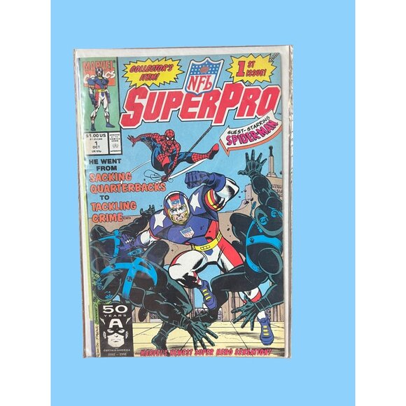 Marvel Comics NFL SuperPro Comic Issue #1 With Spider-Man Appearance & Captain A - Picture 8 of 12